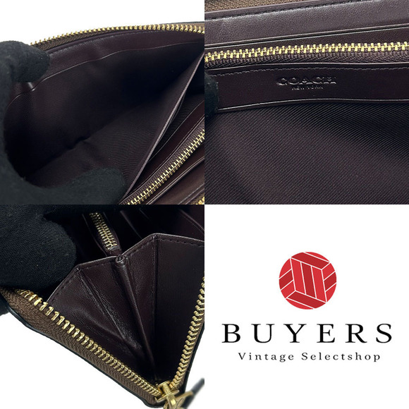 Coach Coach Signature PVC Leather Zip Wallet 73739 Leather Long Wallet 73739 - Picture 7 of 8